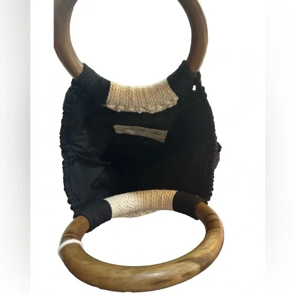 New Curateur Laude The Label GABBY Black and White Small Macrame Bag NWT - Picture 4 of 8